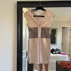Gold and Silver Herve Leger Dress